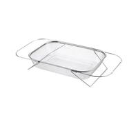 Kznifmk Cesta de Drenaje Retráctil de Acero Inoxidable, Asas de Agarre, Colador Ovalado, Escurridor de Verduras, Cesta de Almacenamiento para el Hogar XL