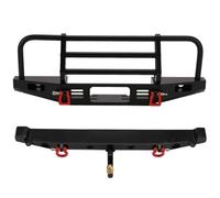 Kznifmk Coche RC Parachoques Delantero de Metal con Luz LED y Parachoques Trasero para 1/10 RC Crawler -4-4 para SCX10 Actualizar Partes