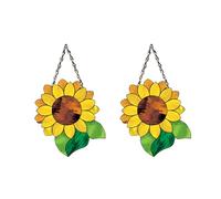 Kznifmk Colgadores de Ventanas de Girasol, Tapices de Ventanas de Acrílico, Colgantes de Vidrieras de Girasol, Atrapasueños para Colgar Ventanas