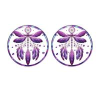 Kznifmk Colgante de Atrapasueños de Libélulas, Colgante Redondo de Color, Colgante de Acrílico con Cuerda