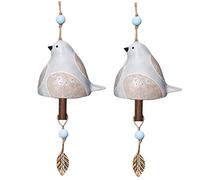 Kznifmk Colgante de Campana con Canto de Pájaro de, Carillón de Viento Campestre, Colgante de Carillón de Viento Artesanal de Resina, Decoración del Hogar del Patio