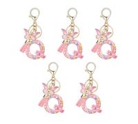 Kznifmk Colgante de Letra Estilo Q, con Inicial Rosa, de Mariposa