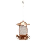 Kznifmk Comedero Colgante para Pájaros con Hoja de, Patio Exterior, Comedero Metálico para Pájaros una Prueba de Ardillas, Comedero para Pájaros