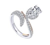 Kznifmk Conjunto De Anillos De Boda De Lujo Nupcial Joyas De Piedra con Incrustaciones De Dedo Anillos De Boda para Mujer Joyería Compromiso Boda No: 8