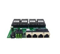 Kznifmk Conmutador de Fibra Ethernet Rápido PoE Inverso de 100 M, Salida 4F4E, Convertidor de Medios Ópticos de 12 V, Placa de Circuito Impreso SC Ethernet