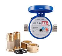 Kznifmk Contador de Agua Inteligente Puntero Giratorio Mecánico Contador de Flujo de Agua Pantalla Digital Herramientas de Medición de Agua