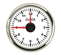 Kznifmk Contadores 0-12 Horas Medidores Reloj de 2 Pulgadas y 52 mm con RetroiluminacióN Roja Medidores de Reloj para ExhibicióN de Instrumentos para AutomóVil, RV 9-32 V A