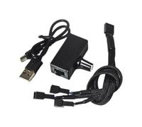 Kznifmk Controlador de Velocidad PWM de 12 V y 4, Regulador de Ventilador PWM, Fuente de Alimentación USB Tipo C, Enfriador de Agua DIY con Cable Adaptador de 1 A 3