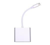 Kznifmk Convertidor de Cable Adaptador 4K Compatible con Type-C A Estación de Acoplamiento de Cable USB HD Compatible con Type-C A