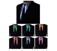 Kznifmk Corbata Brillante el Wire Neon LED Fiesta de Luces Halloween Navidad DecoracióN Iluminada DJ Bar Club Ropa de Escenario