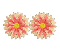 Kznifmk Crema- Melocotón Rojo Jardín Patio Hierro Girasol Villa Decoración Jardinería Pared Colgante