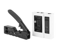 Kznifmk Crimpadora Modular CAT5 CAT6A CAT7 con Kit de Herramientas de Probador de Cables de Red RJ45 RJ12 RJ11