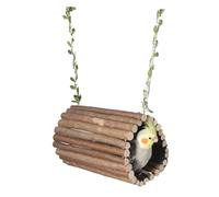 Kznifmk Cubo, Pájaro, Juguete, Columpio para Loros, Percha, Soporte Madera para Pájaros, Suministros Juguete para Loros, Jaula para Pájaros, Juguete Colgante, Cama Túnel