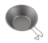 Kznifmk Cuenco de Titanio con Manejar, Utensilios de Cocina, Cuenco PortáTil, Vajilla para Camping, Senderismo, Mochilero, Picnic.