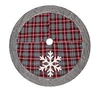 Kznifmk Decoraciones de Falda de áRbol de Cuadros de Rojo y Negro de Navidad ÁRbol de Navidad de Nieve Delantal Inferior DecoracióN de Lugar