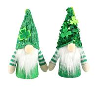 Kznifmk Decoraciones de Felpa de Elfo del Día de San Patricio - Paquete de 2 Gnomos Ancianos Sin Rostro Adornos Colgantes Muñeca del Festival Irlandés