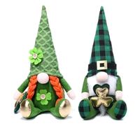 Kznifmk Decoraciones de Gnomos del DíA de San Patricio, 2 Piezas de Gnomos de Felpa para el Hogar DecoracióN del DíA de San Patricio Regalos de Gnomos de TréBol Verde