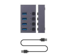 Kznifmk Divisor USB3.0 HUB Multiinterfaz de Carga de 4 Puertos con Interruptor