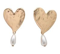 Kznifmk Estilo De Metal Aretes De Pendiente De Perla De Imitacion Aretes Corazon Melocoton Accesorios De Moda Femenina