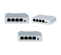 Kznifmk Extensor PoE de 4 Puertos, 1 Entrada y 3 Salidas, en Cascada, IEEE802.3af, 100 Mbs, para Transmisión IP, Repetidor, Conmutador, NVR, Cámara IP, 3 Unidades