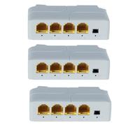 Kznifmk Extensor PoE de 4 Puertos, 10/100/1000 Mbps, 1 Entrada, 3 Salidas, Extensor PoE Gigabit, 1 A 3, Repetidor de Conmutador de Red para Conmutador PoE, 3 Piezas