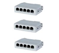 Kznifmk Extensor PoE de 5 Puertos de 10/100 Mbps, 1 Entrada y 4 Salidas, Repetidor de Conmutador de Red Compatible con para IEEE802.3af/At/BT para Conmutador PoE, NVR, IPC, 3 Unidades