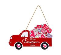 Kznifmk Feliz DíA de San ValentíN Letrero de Madera Vintage CamióN DecoracióN Puerta Letrero Decoraciones para Colgar en la Pared para el DíA de San ValentíN, Boda