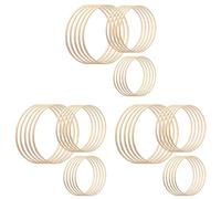 Kznifmk Floral de Bambú, Paquete de 45 3 TamañOs, AtrapasueñOs Anillo Circular de Madera de Bambú para DecoracióN de Bodas AtrapasueñOs y Manualidades