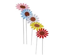 Kznifmk Girasol Colorido de 12,6 Pulgadas, 30 Piezas, Estacas de Jardín de Margaritas de Metal para Decoración de Césped de Jardín (Girasol)