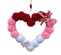 Kznifmk Guirnalda de Bolas de Pelo de Amor para el Día de San Valentín, Decoración de Interiores de Peluche, Decoración del Hogar, Propuesta de Boda, Decoración C