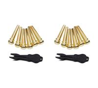 Kznifmk Guitar Bridge Pins 12Pcs Copper Endpin 6 Clavijas de Cuerda con Piezas de Repuesto de Guitarra AcúStica EléCtrica