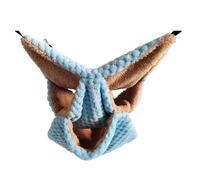 Kznifmk Hamaca para Animales PequeñOs, HuróN Planeador de AzúCar, Litera Triple, Jaula, Hamaca Colgante de Felpa CáLida, Escondite para HáMster Azul