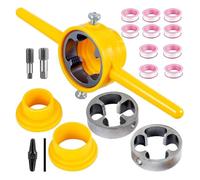 Kznifmk Herramienta para Hacer Roscas PVC 6 Piezas,Herramienta Plomería para Enhebrar Tuberías,Kit Enhebrador Tuberías Herramienta para Hacer Troqueles 1/2 Pulgada, 3/4 Pulgada y 1pulgada