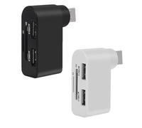 Kznifmk Hub USB Giratorio 4 en 1, Concentrador para Computadora Portátil, Concentrador USB Portátil con Rotación 180 Grados, Estación Acoplamiento Concentrador USB (Negro +)