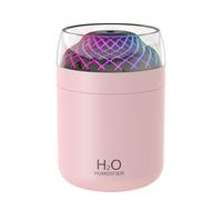 Kznifmk Humidificador de de Vidrio Luz Colorida Decoración de Mesita de Noche Luz Humidificador de Niebla Grande USB Rosa