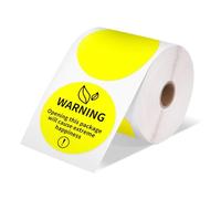 Kznifmk Impresora de Etiquetas de EnvíO Etiqueta Adhesiva Etiqueta Redonda Etiqueta Cuadrada DiseñO de Logotipo DIY PequeñAs Empresas 2X2 750 Piezas Amarillo