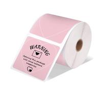 Kznifmk Impresora de Etiquetas de EnvíO Etiqueta Adhesiva Etiqueta Redonda Etiqueta Cuadrada DiseñO de Logotipo DIY PequeñAs Empresas 3X3 500 Piezas Rosa