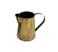 Kznifmk Jarrón de Metal Jarra Decorativa Desgastada Soporte para Flores Florero de Metal con Asa para Maceta de Jardín en Casa Bronce