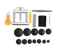 Kznifmk Juego de 12 Piezas de Máquina Taponadora de Metal para Relojes, Cubierta Trasera, Tornillo de Presión, Kit de Herramientas de Reparación Manual para Relojeros