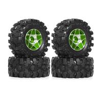 Kznifmk Juego de 4 Neumáticos de Rueda de Metal Beadlock de 57 mm y 1,0 Pulgadas para 1/18 1/24 RC Crawler Car TRX4M SCX24 AX24 FCX24 Verde