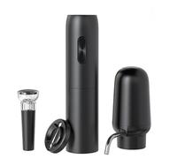 Kznifmk Juego de Abridor de Vino EléCtrico Juego de Vino 4 en 1 con Abridor de Vino Recargable, Vertedor y Aireador de Vino Recargable