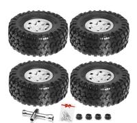 Kznifmk Juego de Neumáticos de Llanta Beadlock de Metal de 135 mm y 2,2 Pulgadas para Coche Trepador de Control Remoto 1/10 para SCX10 Wraith RR10 Capra TRX4 YK4082,