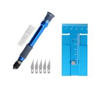 Kznifmk Juego de Pluma y Cuchillo de Grabado con Regla Deslizante en T, Herramienta Auxiliar de Corte para Trazar Placas de Plástico y Líneas de Grabado