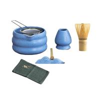 Kznifmk Juego de Té Japonés Matcha de 7 Piezas, Kit Matcha con Cuenco Matcha (con Vertedor), Batidor Matcha, Soporte para Batidor y Colador