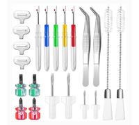 Kznifmk Kit de Herramientas de Limpieza para Máquinas de Coser de 21 Piezas, Destornilladores de Diferentes Tamaños, Herramientas de Reparación de Máquinas de Coser