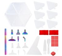 Kznifmk Kits de Bandejas de Pintura de Diamante con de 6 Rejillas, Placa de Perforación Hexagonal de Gran Capacidad, Pluma de Pintura de Diamante, Punto de Artístico,G