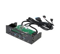 Kznifmk Lector de Tarjetas de 5,25 Pulgadas Lector de Tarjetas Interno Medios Tablero Multifunción PC Panel Frontal Tipo-C USB 3.1 USB 3.0