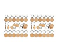 Kznifmk Llaveros de Madera Tallada En de 100 Piezas (Redondo)