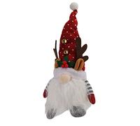 Kznifmk Luces de Gnomo NavideñAs, Figura NóRdica Iluminada Hecha una Mano, Juguete de Elfo de Peluche, Decoraciones NavideñAs, Vacaciones (Rojo)
