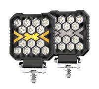 Kznifmk Luces de Trabajo LED de 4 Pulgadas para Camión, Luz de Trabajo Ámbar de 30 W, Luz de Conducción Todoterreno Auxiliar para Tractor, SUV, ATV,